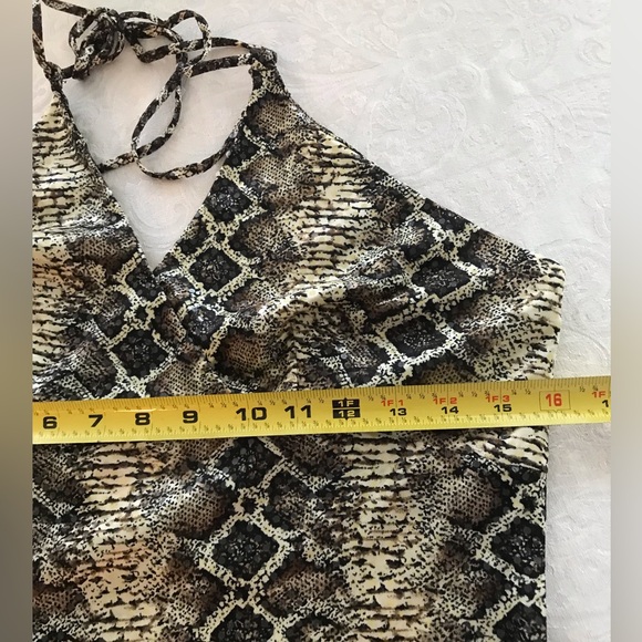 NWT Janine sequin snakeskin halter dress SZ M - Picture 7 of 13